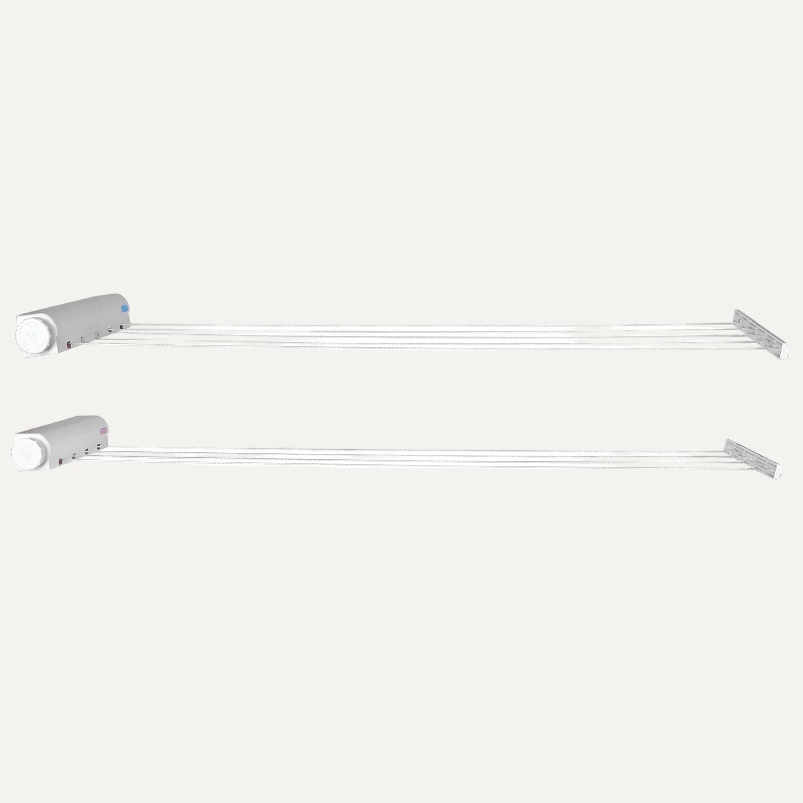 2 extended Retractable Clothesline sideview on a white background