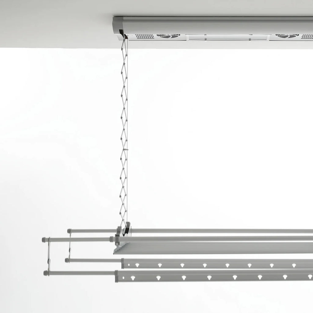 Ceiling-mounted dryer/airer on a white background