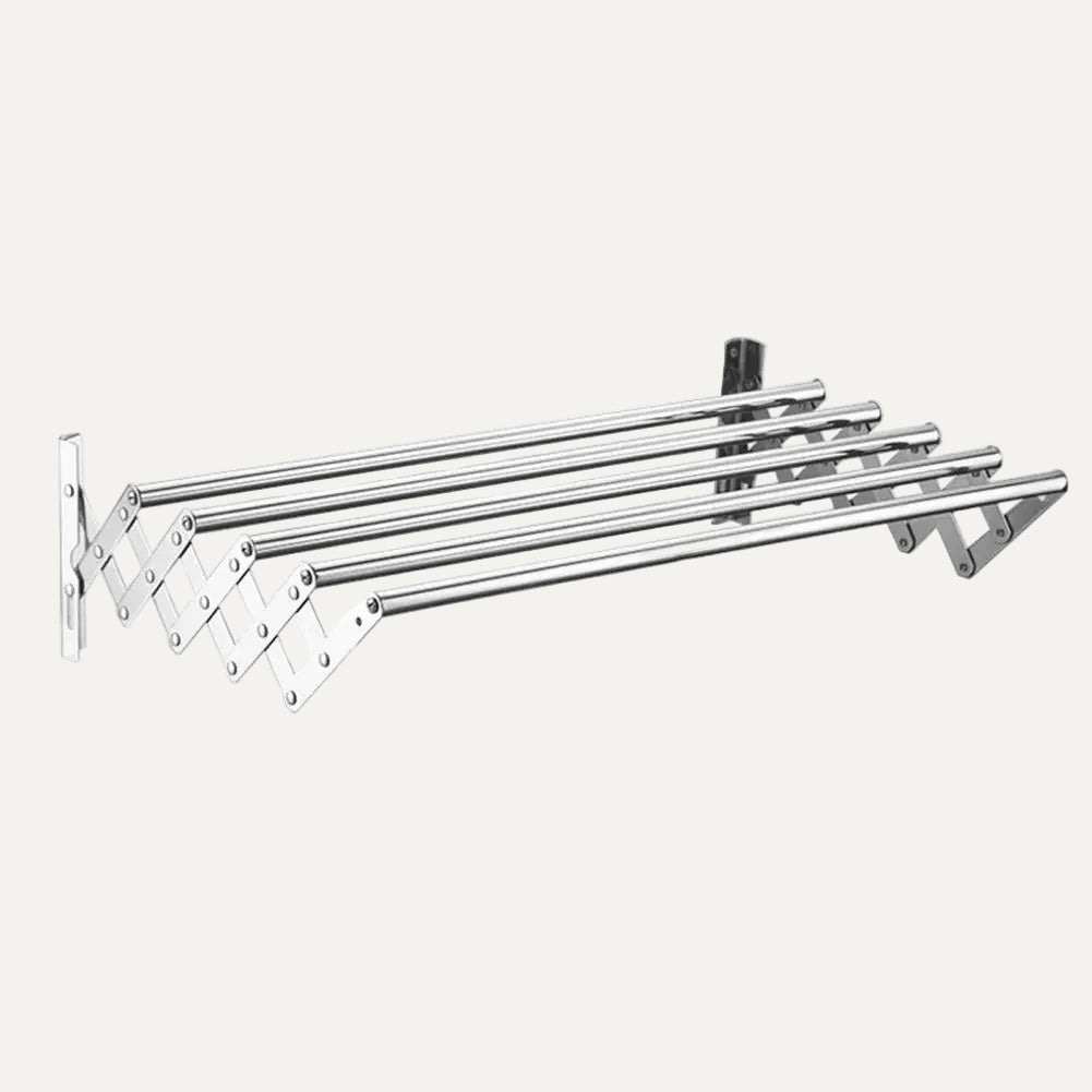 Chrome folding clothes rack/airer on a white background