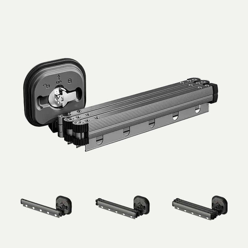 Folded suction Cup Clothes Drying Rack/Airer on a white background