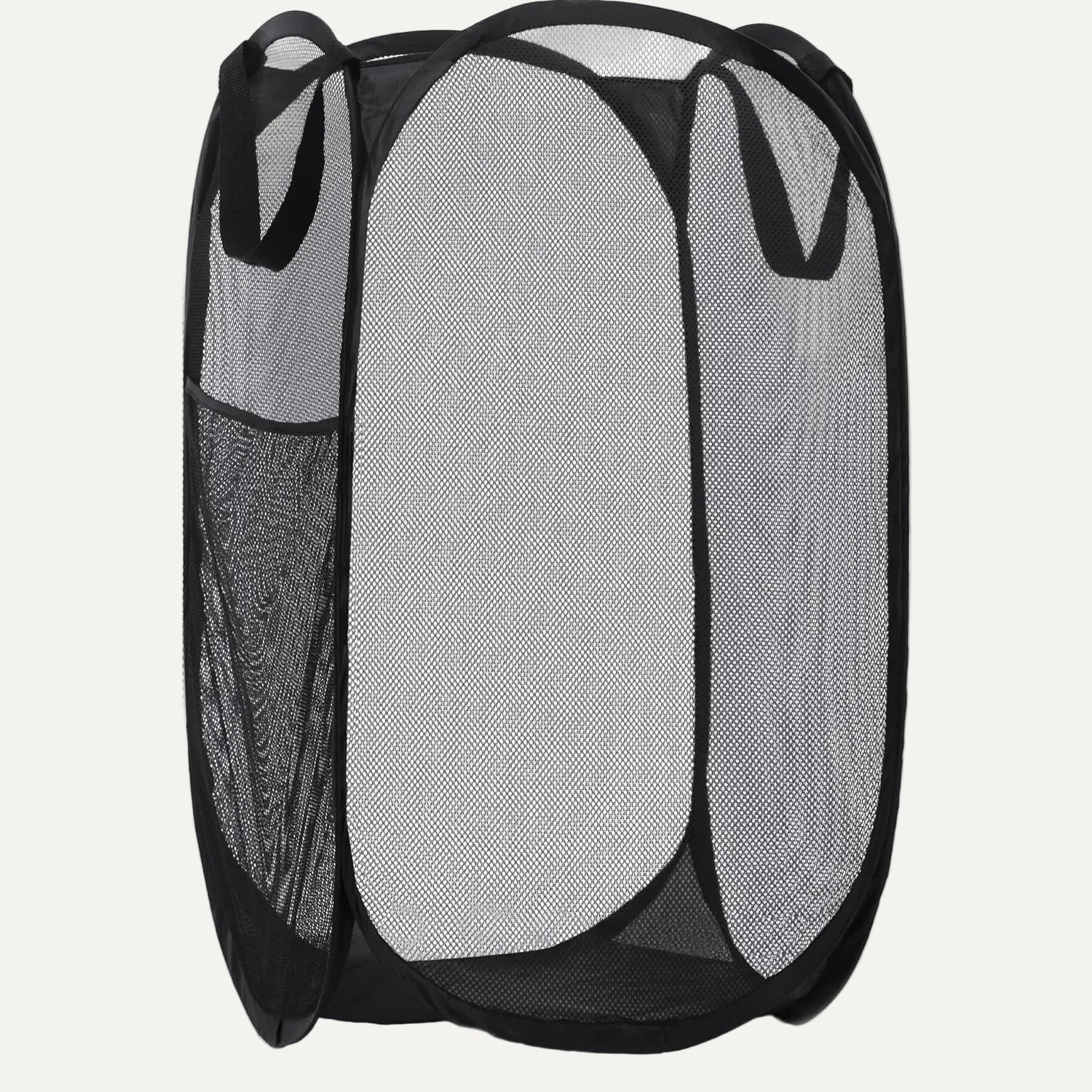 Large Collapsible Mesh Laundry Basket on a white background