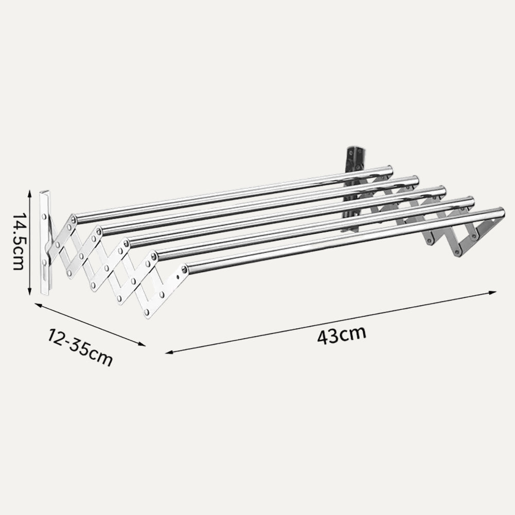 Metal shelf bracket with dimensions on a white background