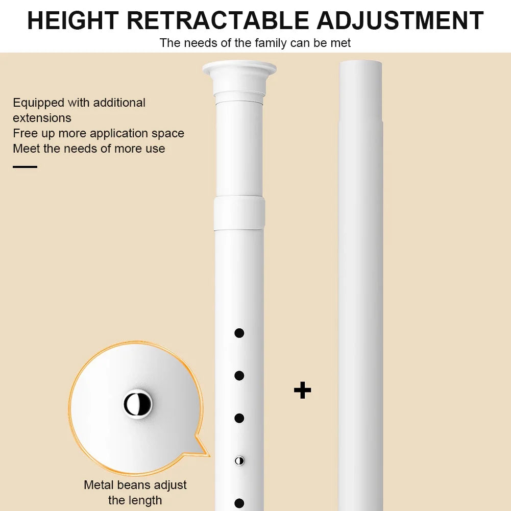 Retractable height adjustment mechanism with text on a beige background