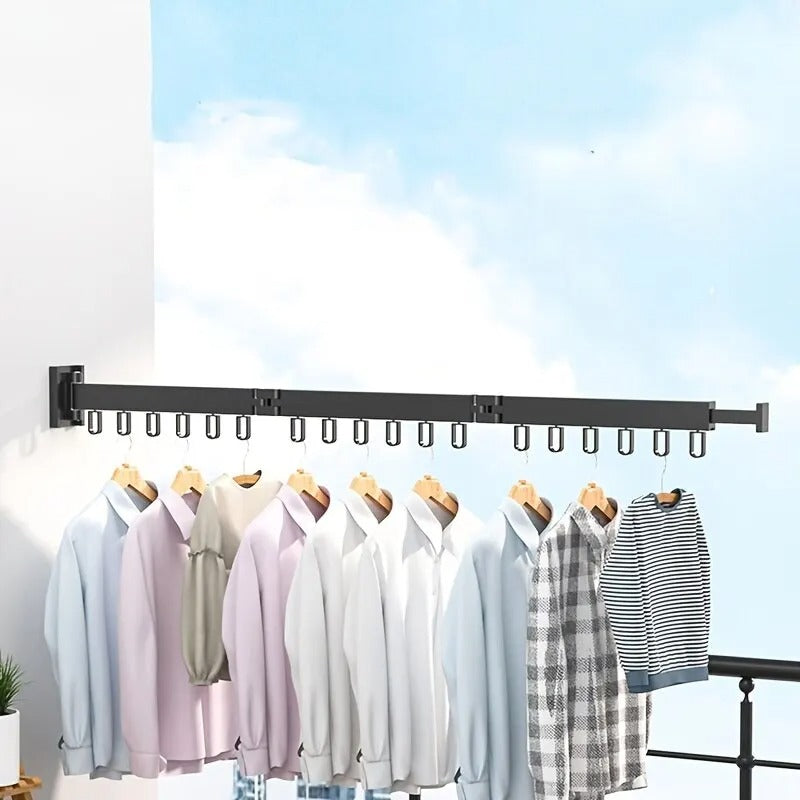 Suction Cup Clothes Drying Rack/Airer with shirts hanging against a blue sky