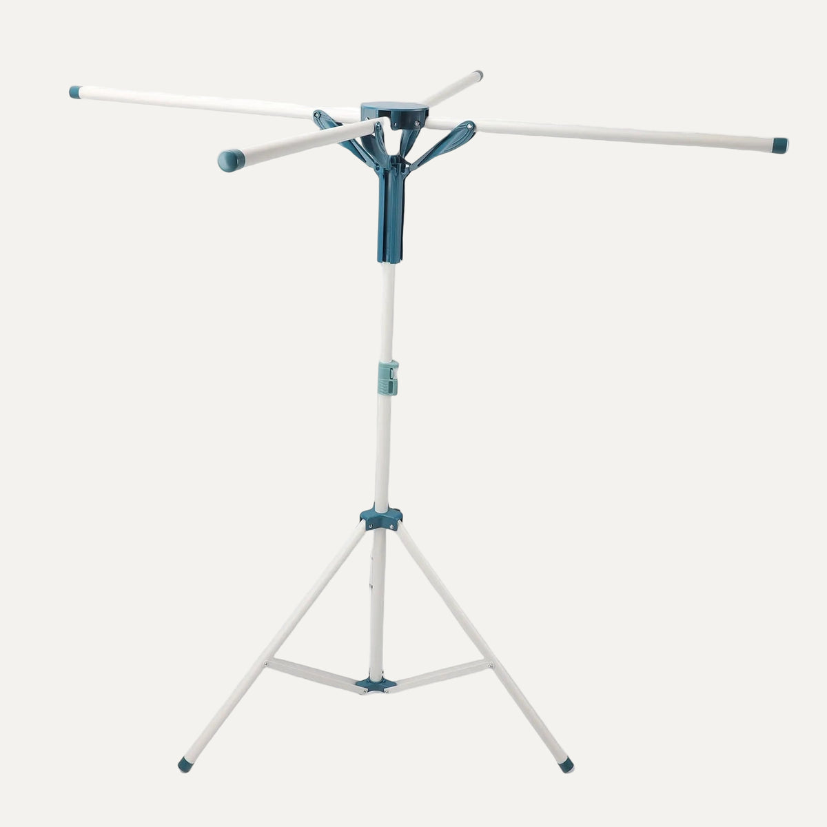 Tripod-Style foldable drying rack/clothes airer on a white background