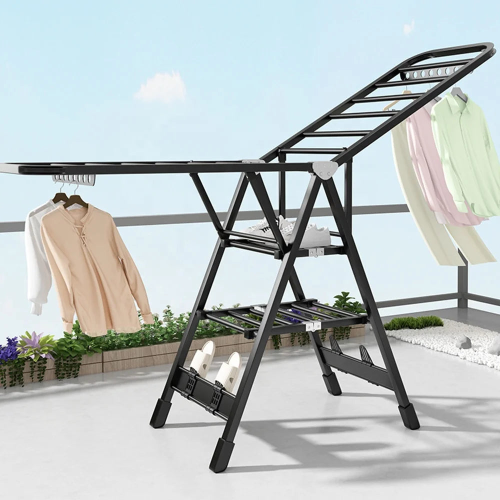 Aluminum Foldable Clothes Airer – Collapsible Portable Laundry Rack for Indoor & Outdoor Use