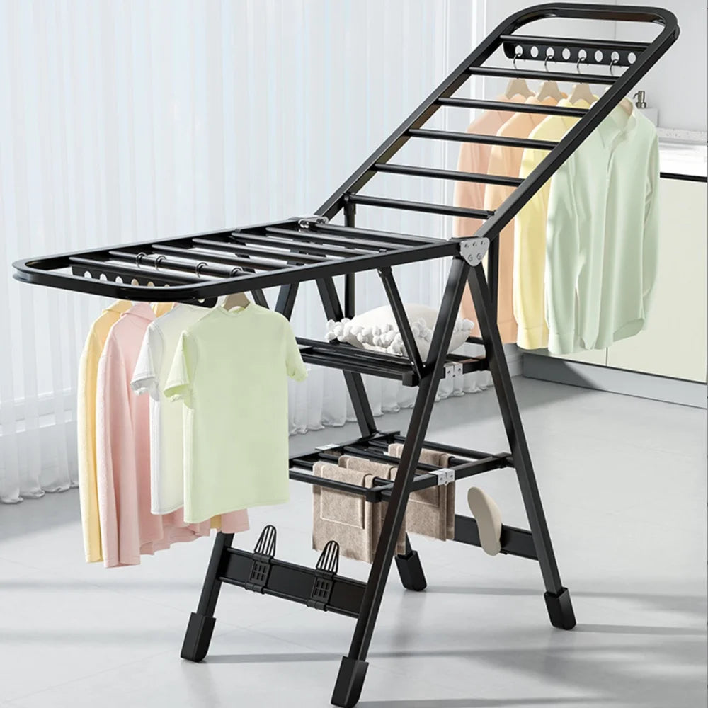 Aluminum Foldable Clothes Airer – Collapsible Portable Laundry Rack for Indoor & Outdoor Use