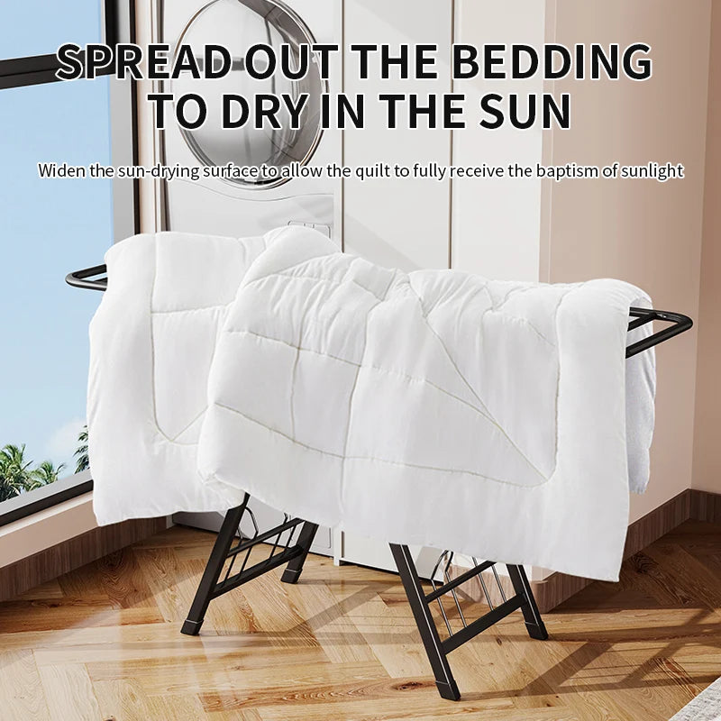 Aluminum Foldable Clothes Airer – Collapsible Portable Laundry Rack for Indoor & Outdoor Use